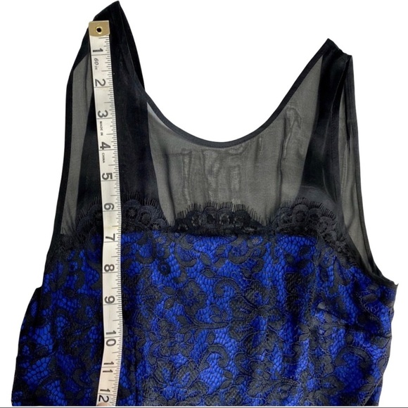 Moulinette Soeurs Blue Black Lace Overlay Dress 1/2 Zip in Back Women’s Dress 4 - Picture 8 of 13